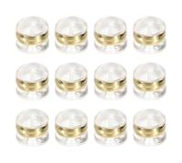 sourcing map 12 piezas de silicona suave para aretes, almohadillas de goma de 0.2 pulgadas, tapones de embrague para aretes de gancho de pez, color dorado