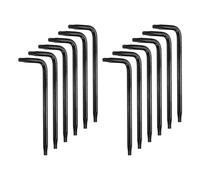 sourcing map 12 piezas T8 de seguridad anti manipulaciones Torx Star Key Bit de 5,5 cm de largo brazo hexagonal Torx en forma de L llave hexagonal de 6 puntos, herramienta manual de acero al carbono