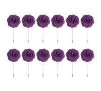 sourcing map 12 pines de rosas para novios de 3.5 x 1.6 pulgadas para hombres, ceremonia de boda, aniversario, cena formal, fiesta, decoración de trajes, color morado oscuro, Tela
