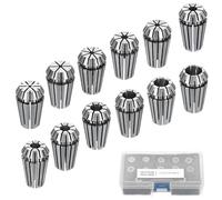 sourcing map 12 pinzas de resorte ER16 de 1 mm a 10 mm, 1/8 pulgadas, 1/4 pulgadas, 65 Mn, pinzas de enrutador de precisión de acero para grabado CNC, herramienta de torno de fresado