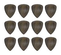 sourcing map 12 púas de guitarra de madera, calibre ultra pesado de 3 mm, con forma de ranura de madera, para guitarras eléctricas, acústicas, bajos, color negro
