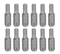sourcing map 12 puntas de destornillador hexagonales H4 de 1/4 pulgadas de vástago hexagonal de 25 mm de longitud, cabeza hexagonal magnética S2 de acero para reparación de precisión