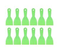 sourcing map 12 raspadores de masilla de plástico flexibles de 7,5 cm, herramienta de limpieza desechable para esparcir pintura, reparación de parches, color verde