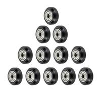 sourcing map 12 ruedas de polea POM de ranura grande para impresora 3D, ruedas de pórtico sólidas de alta velocidad con rodamiento lineal de polea de plástico 625zz para impresora 3D, máquina CNC