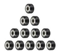 sourcing map 12 ruedas de polea POM de ranura pequeña para impresora 3D, ruedas de pórtico sólidas de alta velocidad con rodamiento lineal de polea de plástico MR105 para impresora 3D, máquina CNC