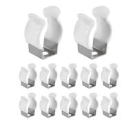 sourcing map 12 soportes de clip T5 U, clip de tubo fluorescente LED de acero inoxidable 304, abrazaderas de tubo de soporte de lámpara para accesorios de montaje de varilla de tubo de bombilla de 10