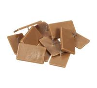 sourcing map 12 soportes de guía de cajones, pieza de repuesto de muebles de plástico de 1.25 x 0.75 pulgadas, soporte de guías deslizantes para aparadores y sistemas de cajones, marrón