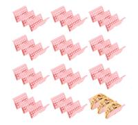 sourcing map 12 soportes para tacos, soporte hueco de plástico que puede contener 3 platos blandos/duros para suministros de fiesta, apto para lavavajillas y microondas, color rosa