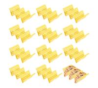 sourcing map 12 soportes para tacos, soporte hueco de plástico que puede contener 3 platos blandos/duros para suministros de fiesta, apto para lavavajillas y microondas, color amarillo