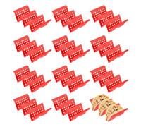 sourcing map 12 soportes para tacos, soporte hueco de plástico que puede contener 3 platos blandos/duros para suministros de fiesta, apto para lavavajillas y microondas, color rojo