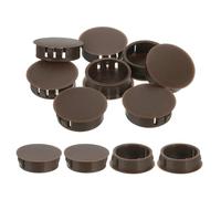 sourcing map 12 tapones de nailon de 30 mm, panel tipo empotrado, cierre redondo a presión, tapones de bloqueo para insertar muebles, paneles de tapas de extremo, color marrón