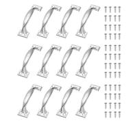 sourcing map 12 tiradores de puerta de 2.8 pulgadas con tornillo, tiradores de cajón vintage curvados de metal para muebles, armarios, cómodas, cajones, armarios, color plateado