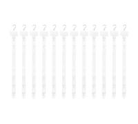 sourcing map 12 tiras de mercancía para colgar en la estación con gancho en S, soportes de plástico de 20 pulgadas con cabecera de etiqueta para exhibición minorista, tienda en casa, organizador de