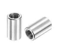 sourcing map 12 tuercas de conector redondas M5, tuerca de acoplamiento de acero inoxidable 304 de 12 mm de longitud para soporte, M5 x 12 x 8 mm