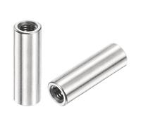 sourcing map 12 tuercas de conector redondas M5, tuerca de acoplamiento de acero inoxidable 304 de 25 mm de longitud, tuerca de barra de varilla para soporte, M5 x 25 x 8 mm