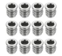 sourcing map 12 tuercas roscadas, M6 x 12 mm, insertos de tuerca hexagonal para madera, tornillos de acero inoxidable 304, tuercas de tornillo para muebles, conector de tornillo de madera