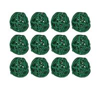 sourcing map 12 Uds Mimbre Ratan Bolas Decorativas Bolas 1,2 Pulgadas para Florero Rellenos, Boda, Jardín, Pasillo Fiesta,Césped Verde