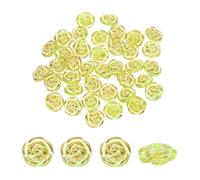 sourcing map 120 botones de flores de rosa, 12,5 mm, botones decorativos de acrílico para manualidades, costura, pinzas para el pelo, joyería, decoración, ropa, bolsas, sombreros, azul y verde