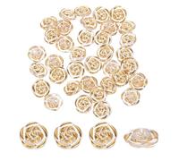 sourcing map 120 botones de flores de rosa, 12,5 mm, botones decorativos de acrílico para manualidades, costura, pinzas para el pelo, joyería, decoración, ropa, bolsas, sombreros, dorado