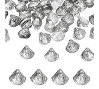 sourcing map 120 cuentas de cristal de concha, cuentas de cristal galvanizado, dije de cristal de animales oceánicos para pulseras, collares, fabricación de joyas, color gris transparente