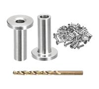 sourcing map 120 fundas protectoras de acero inoxidable para barandilla de cable de cubierta de 1/8 pulgadas, fundas protectoras de cable de grado marino T316 para sistema de barandilla de cubierta,