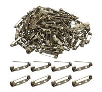 sourcing map 120 pasadores de seguridad de 25 mm de bronce con cierre de broche con agujero para manualidades, etiquetas de nombre, insignias, ramilletes, fabricación de joyas