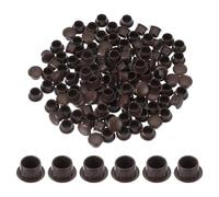 sourcing map 120 tapones de plástico para agujeros, panel tipo empotrado, tapas de rosca redondas, cierre de tapa para muebles, paneles de tapas de extremo, color marrón oscuro