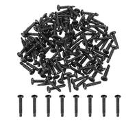 sourcing map 120 tornillos autorroscantes M4,2 x 19 mm, acero al carbono galvanizado para tornillo de chapa de metal, color negro