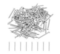 sourcing map 120 tornillos autorroscantes ST4 x 40 mm de cabeza avellanada plana blanca, tornillos autoperforantes de acero al carbono galvanizado para tornillo de chapa de metal, color plateado