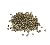 sourcing map 1200uds Cuentas Redondas Engarzado, 2.4mm Extremo Espaciador Cuentas Diminutos Tapones para Pulsera Joyería Fabricación Bricolaje, Bronce