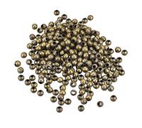 sourcing map 1200uds Cuentas Redondas Engarzado, 3mm Extremo Espaciador Cuentas Diminutos Tapones para Pulsera Joyería Fabricación Bricolaje, Bronce