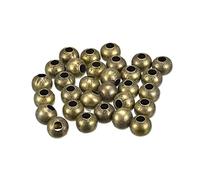 sourcing map 120uds Cuentas Redondas Engarzado, 10mm Extremo Espaciador Cuentas Diminutos Tapones para Pulsera Joyería Fabricación Bricolaje, Bronce