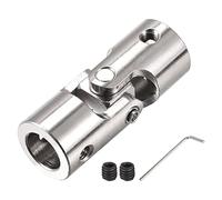 sourcing map 12mm A 12mm Interior Diámetro Giratorio Universal Junta Eje Acoplamiento L52 X D20 con Tornillos y Llave para RC Modelo