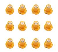 sourcing map 12Pcs Vehículo 12V T4.2 Bombilla LED Amarillo 2-3014-SMD Luz de Panel Tablero de Coche