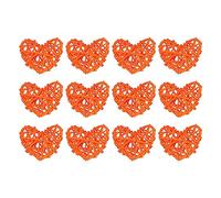 sourcing map 12uds Corazón Forma Ratán Bola Jarrón Relleno Natural Ratán para San Valentín Día Decoración Boda Hogar Decoración Naranja 2 Pulgadas