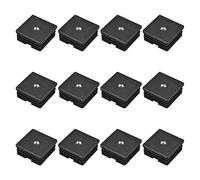 sourcing map 12uds Inserciones para Cuadrados Tubos con M8 Rosca, para 1.97"x1.97" OD Cuadrado Tubo, Cuadrado Negro Plástico Tapón Rueda Inserción Silla Extremo Tapas Muebles Pata Tapón