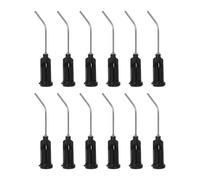 sourcing map 12uds Punta Dispensadoras Agujas, 19 Calibre 45 Grados Dobladas Dispensadoras Puntas 1" Extremo Aguja Dispensadora para Aceite o Pegamento Aplicador, Negro
