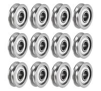 sourcing map 12uds U604ZZ Profunda U Ranura Bola Pista Guía 4x13x4mm Doble