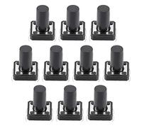 sourcing map 12x12x15mm Interruptor Pulsador Táctil momentáneo DIP de Panel Mini/Micro/pequeño PCB 10pcs