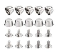 sourcing map 12x7mm Remache Pernos Tornillo Atrás Plano Hueco Pies Perno Espiga para Cuero Artesanía Bricolaje Plateado Tono 10 Piezas