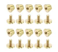 sourcing map 12x8mm Plano Pernos Remache Monedero Bolso Pies Clavos Sólido Latón Cuero Artesanía Bricolaje 10 Piezas