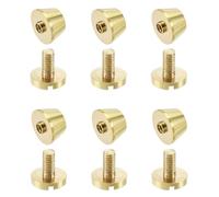 sourcing map 12x8mm Plano Pernos Remache Monedero Bolso Pies Clavos Sólido Latón Cuero Artesanía Bricolaje 6 Piezas