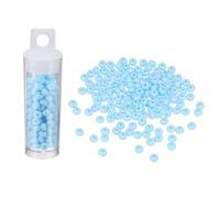 sourcing map 130 cuentas de cristal a granel, mini cuentas sueltas de cristal de 4 mm para pendientes, collares, pulseras, joyería, color azul cielo