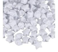 sourcing map 136 estrellas de la suerte de origami prefabricadas de papel blanco puro para el mejor deseo, Navidad, fiesta, boda, día de San Valentín, regalo para amigas