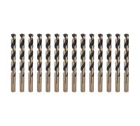 sourcing map 14 brocas helicoidales de vástago reducido de 3/8 pulgadas de diámetro y vástago de 3/8 pulgadas de acero de alta velocidad M2 con acabado de óxido negro y dorado para taladrar metales