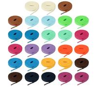 sourcing map 14 pares de cordones planos para zapatos de 5/16 x 100 pulgadas, cordones elásticos planos para tenis, zapatos de patinaje, botas, 14 colores