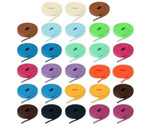 sourcing map 14 pares de cordones planos para zapatos de 5/16 x 100 pulgadas, cordones elásticos planos para tenis, zapatos de patinaje, botas, 14 colores