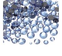 sourcing map 1450 piezas de diamantes de imitación termoadhesivos con parte trasera plana, kit de arte de uñas para manualidades, ropa, decoración de bricolaje, 5 tamaños (juego SS6-SS30, azul claro)