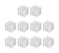 sourcing map 14x14x14mm Tono Plata Autoadhesivo Aluminio Termorretráctil Electrónico Radiadores para IC, Mos 10 uds