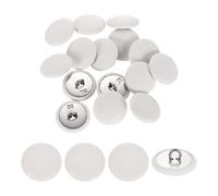 sourcing map 15 botones cubiertos de cuero, 20 mm y 32 L, botones de costura redondos de metal para coser ropa, abrigos, sombreros, decoración de sofá, manualidades, color blanco